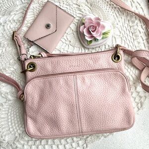 Fossil pink leather crossbody bag with Steve Madden mini wallet Romantic